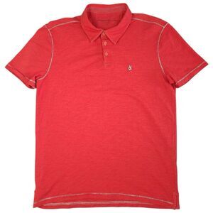 John Varvatos Star‎ USA Men's Size Medium Orange Red Short Sleeve Polo Shirt